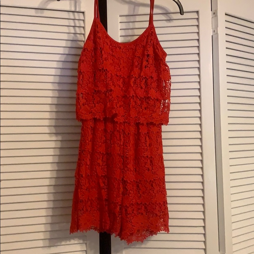 Red Lace Romper